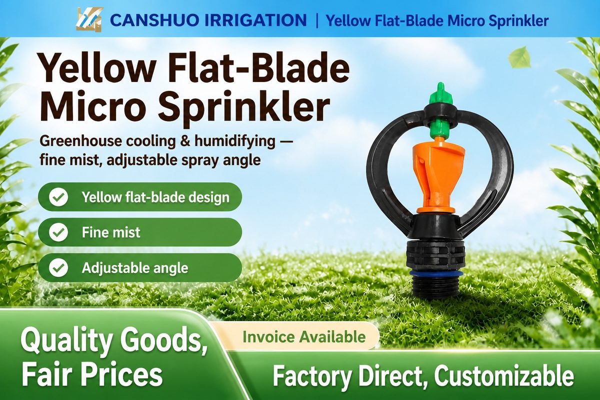 Yellow flat-blade micro sprinkler